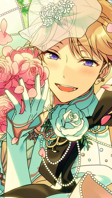 arashi narukami ensemble stars flower card (prettiest card to exist ever actually)