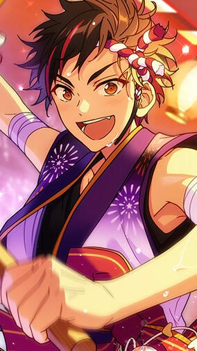 tetora nagumo ensemble stars banging a taiko drum